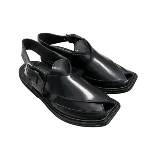 Gol T Takidar Peshawari Chappal – Takidar Black