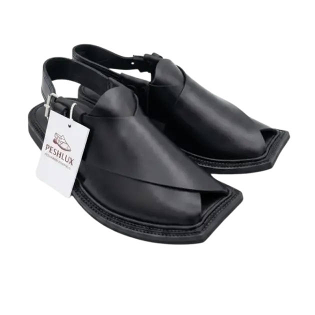 Gol T T-Shape Peshawari Chappal – Black