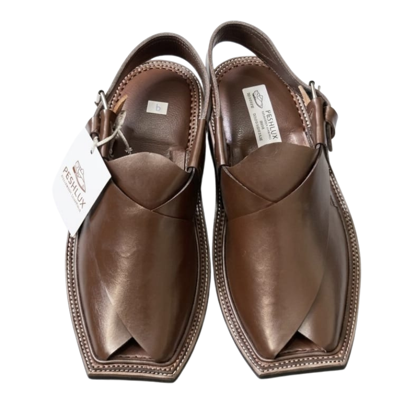Gol T T-Shape Peshawari Chappal – Brown