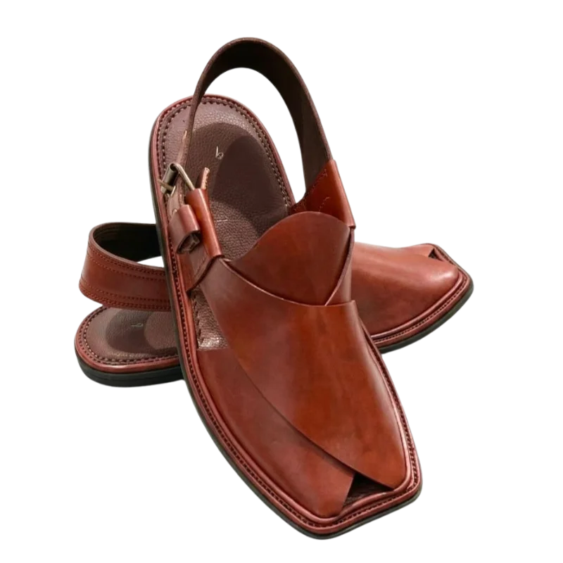 Gol T Peshawari Chappal – Red - Image 3