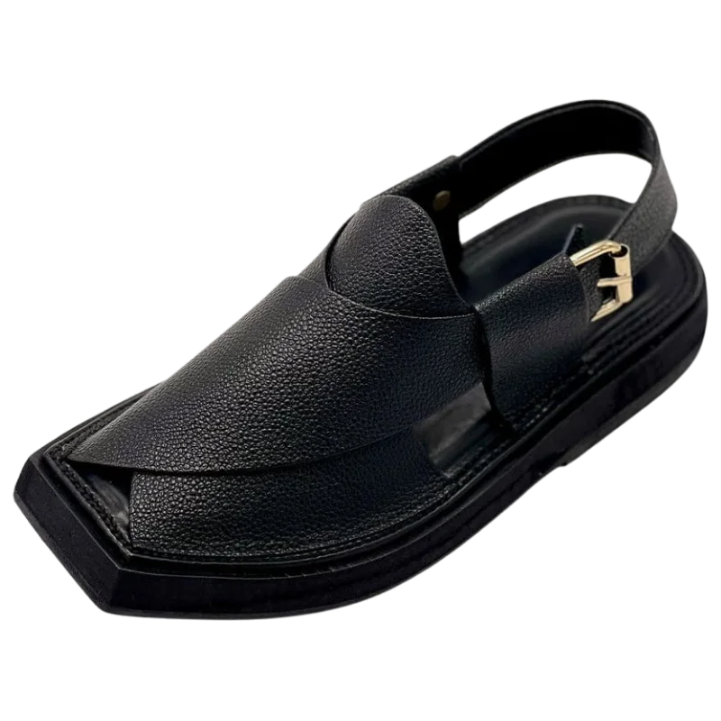 Kaptan Chappal – Dotted Black - Image 3