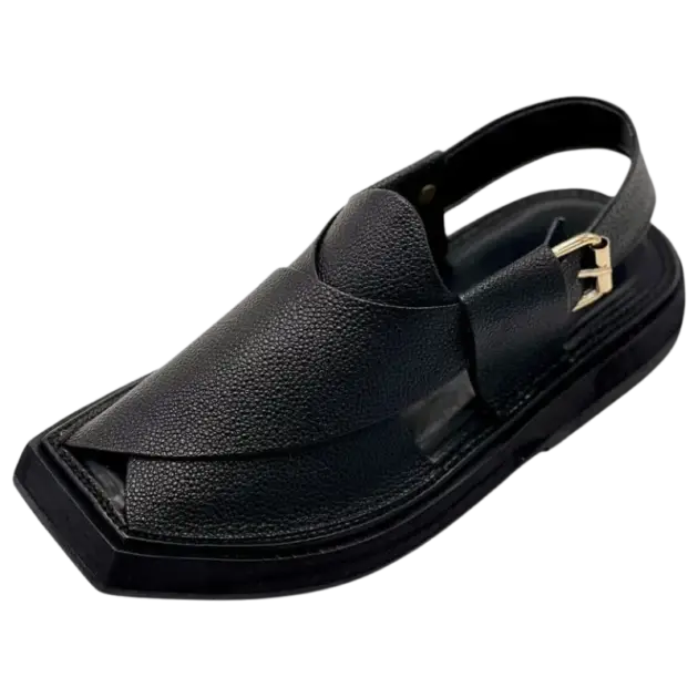 Kaptan Chappal – Dotted Black
