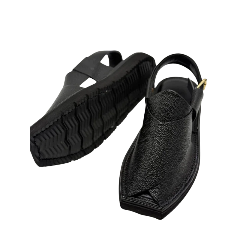 Kaptan Chappal – Dotted Black - Image 4