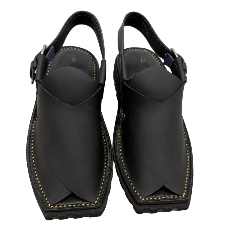 Vibram Sole Peshawari Chappal – Black
