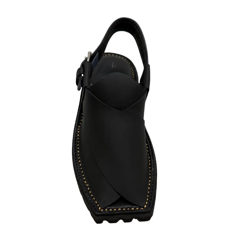 Vibram Sole Peshawari Chappal – Black - Image 3