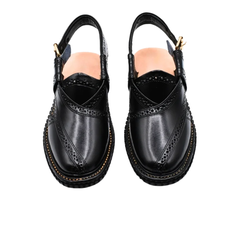 Norozi Peshawari Chappal – Black