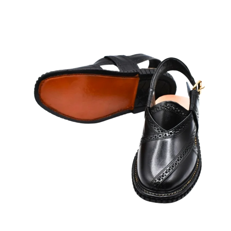 Norozi Peshawari Chappal – Black - Image 2