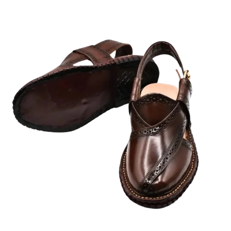 Norozi Peshawari Chappal – Dark Brown - Image 2