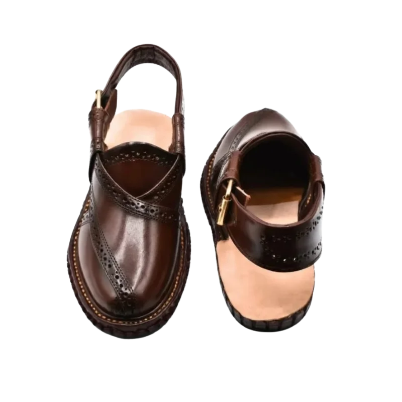 Norozi Peshawari Chappal – Dark Brown - Image 3