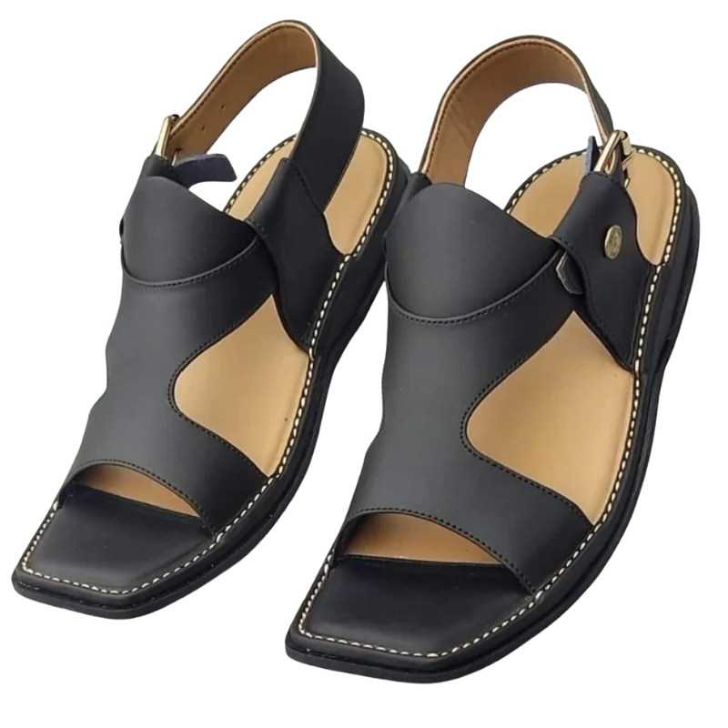 Panjadaar Peshawari Chappal – Black - Image 3