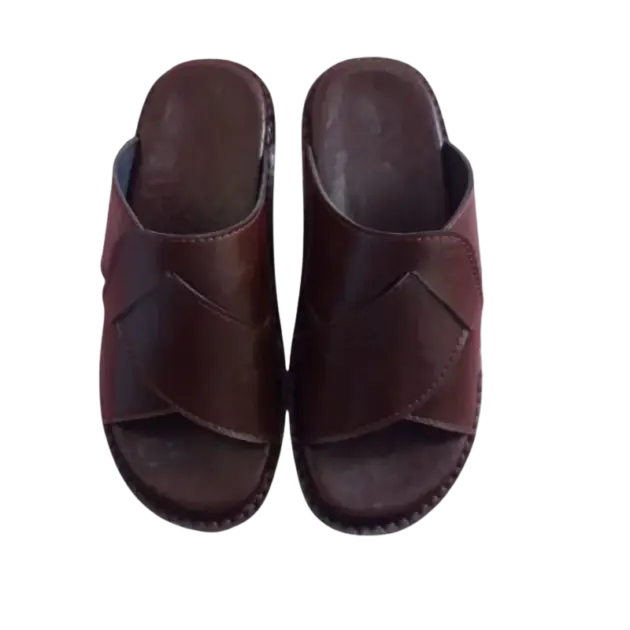 Leather Handmade  Waterproof Peshawari Chappal  – Dark Brown
