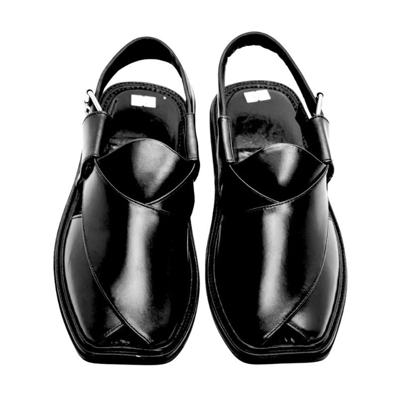 Smart Zalmi Peshawari Chappal – Simple Black - Image 2