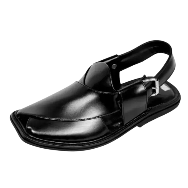Smart Zalmi Peshawari Chappal – Simple Black
