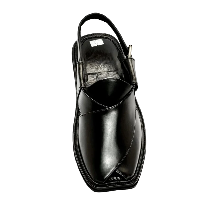 Smart Zalmi Peshawari Chappal – Simple Black - Image 3
