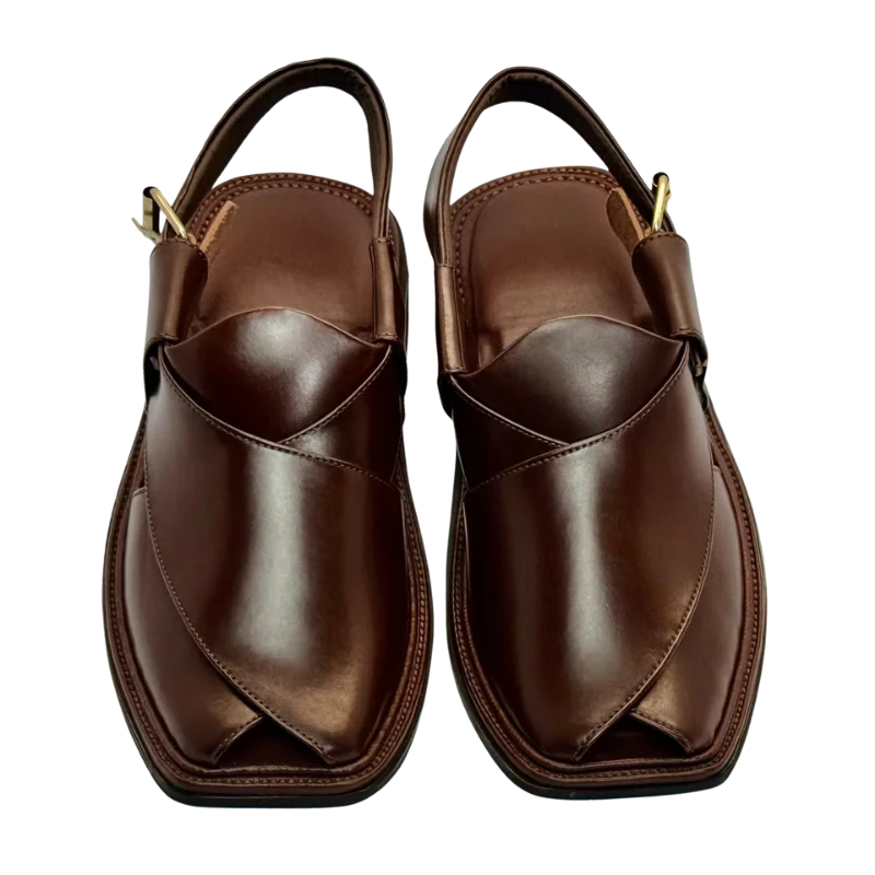 Smart Zalmi Peshawari Chappal – Simple Brown - Image 2