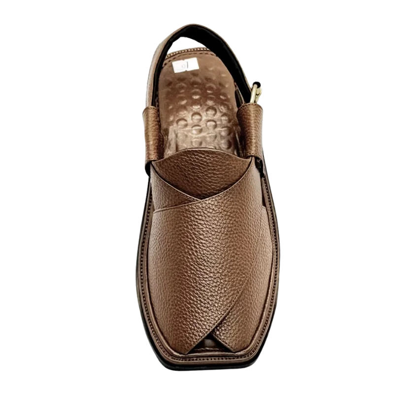 Smart Zalmi Peshawari Chappal – Dotted Light Brown - Image 3