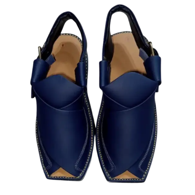 Zardari Peshawari Chappal – Blue