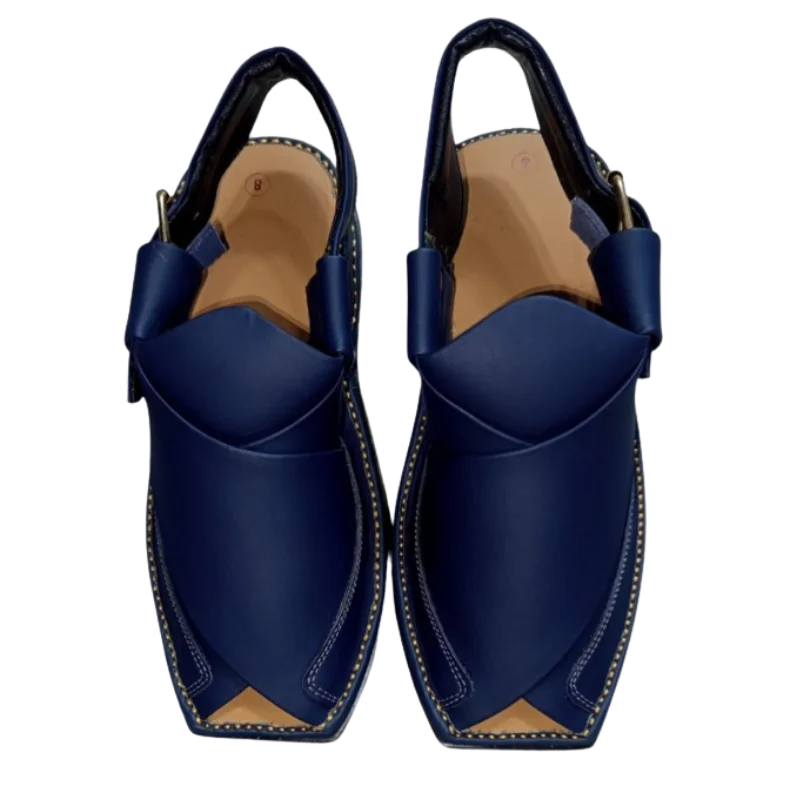 Zardari Peshawari Chappal – Blue