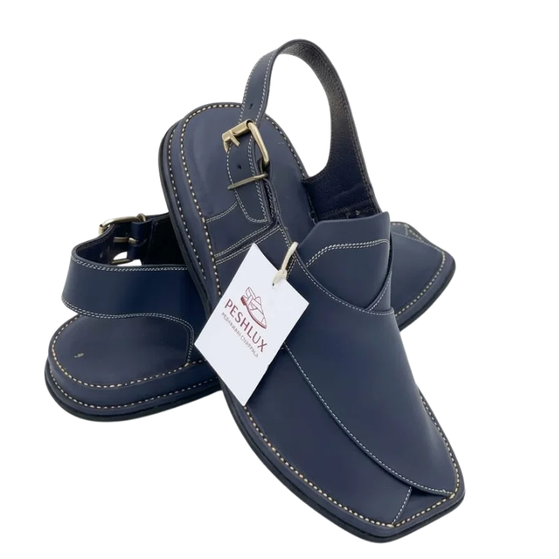 Zardari Peshawari Chappal – Grey Blue - Image 4