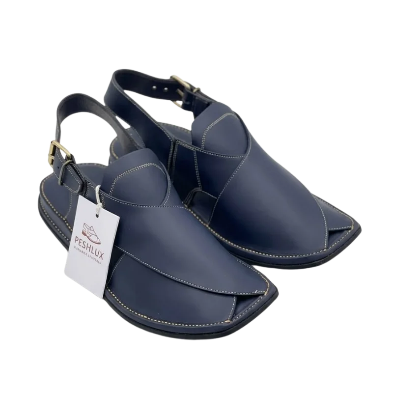 Zardari Peshawari Chappal – Grey Blue - Image 3