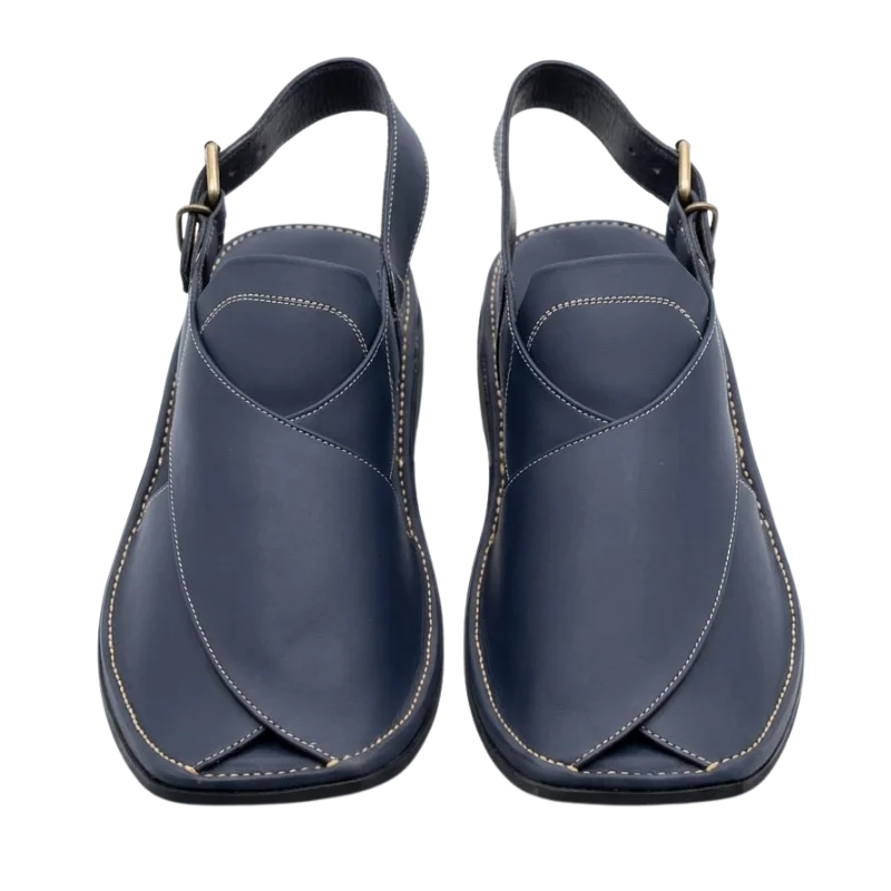 Zardari Peshawari Chappal – Grey Blue - Image 2