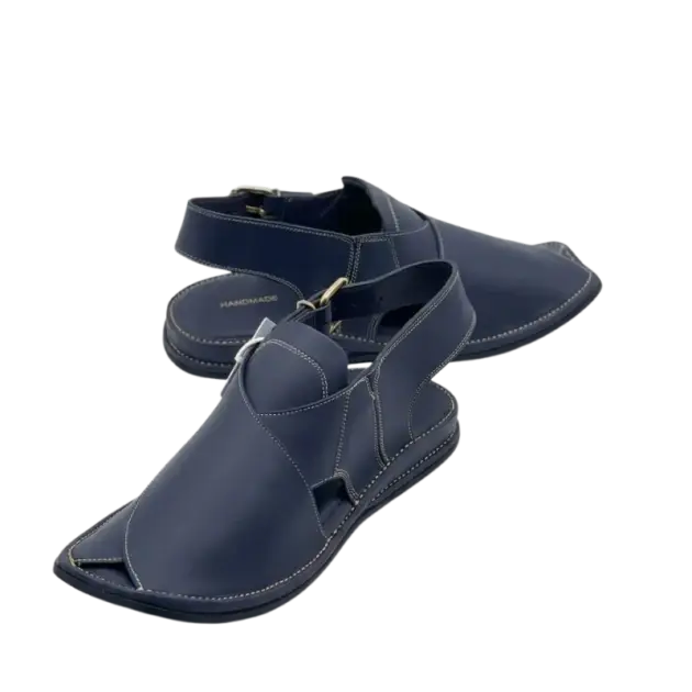Zardari Peshawari Chappal – Grey Blue