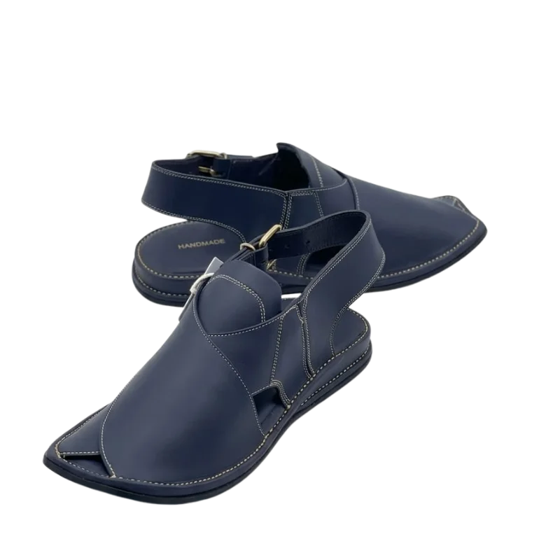 Zardari Peshawari Chappal – Grey Blue