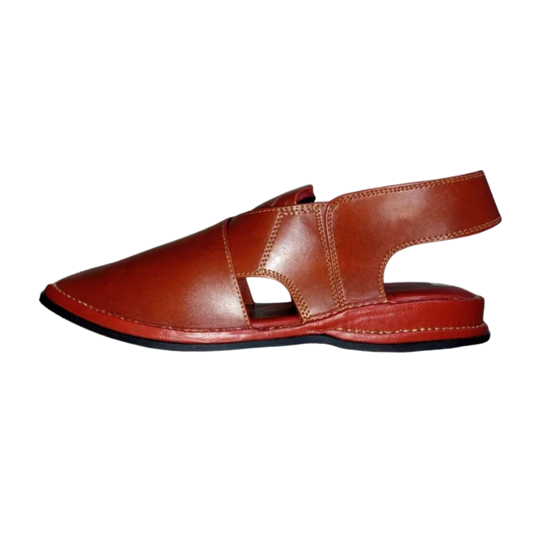 Zardari Peshawari Chappal – Red - Image 2
