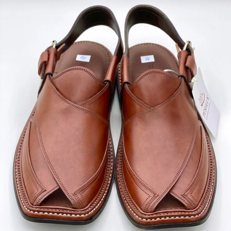 Triple Gear Peshawari Chappal – Orange - Image 2